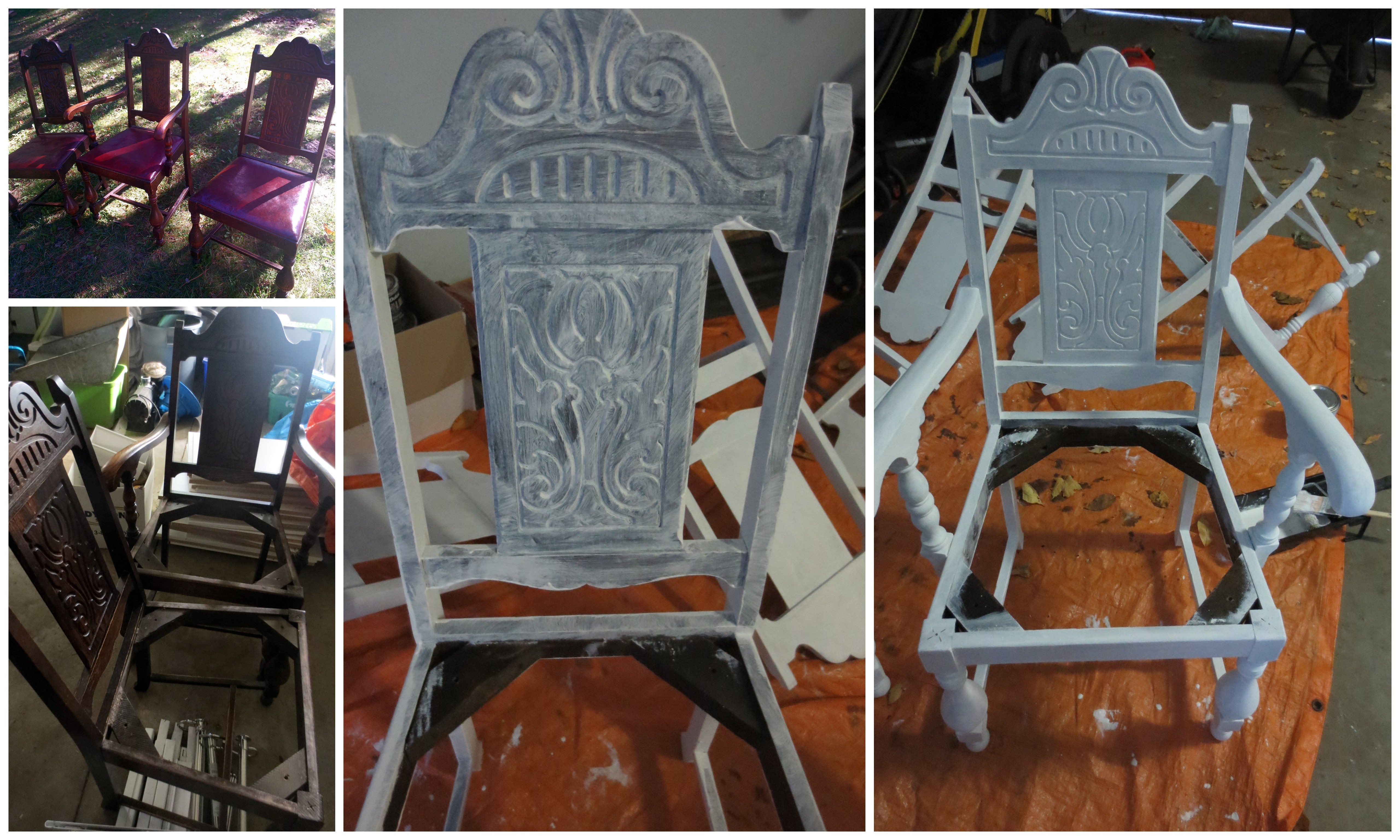 Upcycle mahogany chairs chalk paint Ottawa makeover refinish upholster bohemian farmhouse