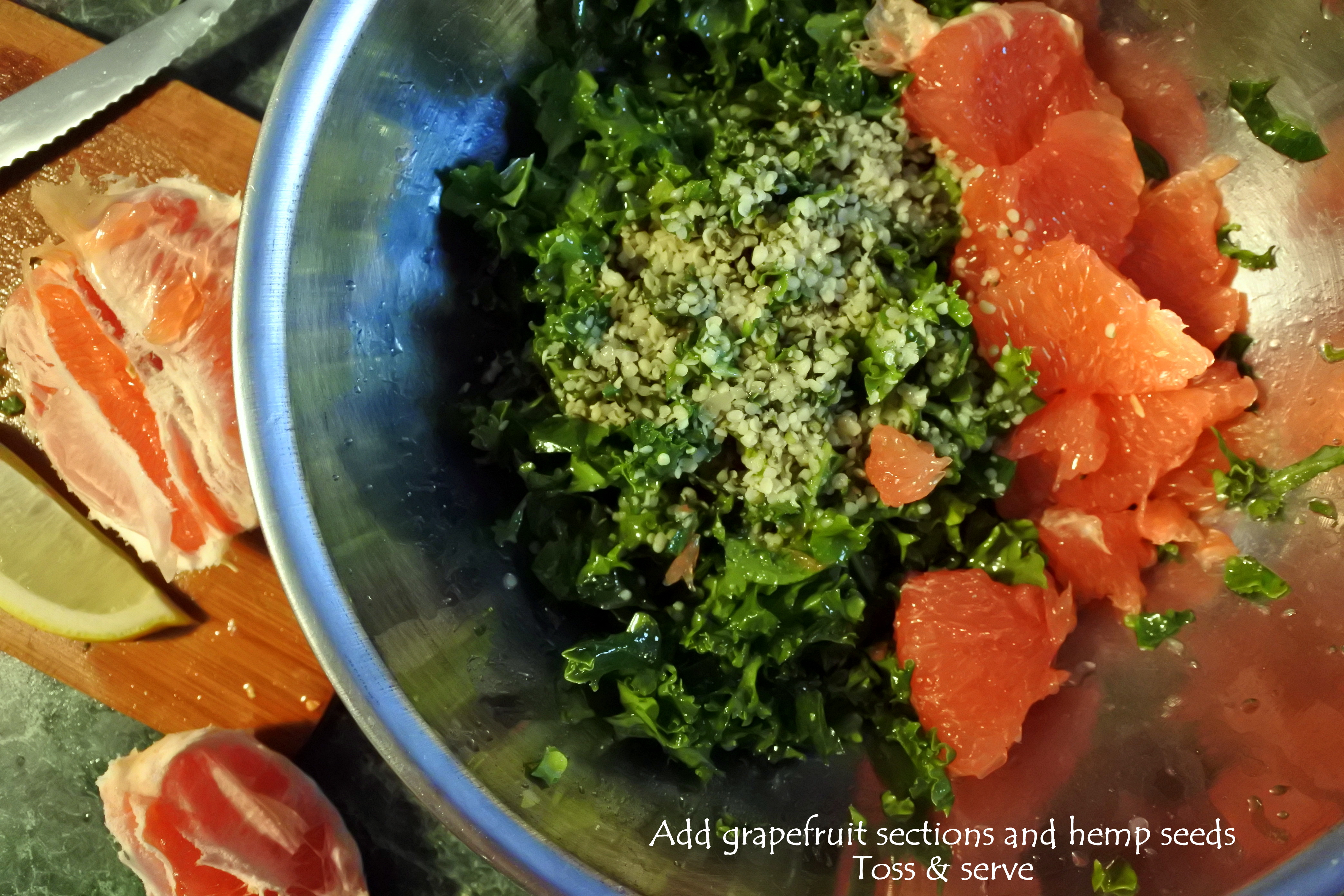 healthy kale salad honey grapefruit hemp maple recipe loven life ottawa kids